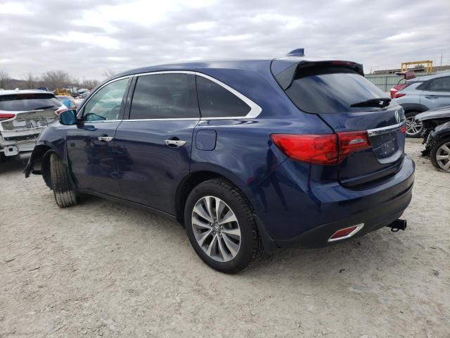 5FRYD4H48EB038394 - 2014 ACURA MDX TECHNOLOGY BLUE photo 2