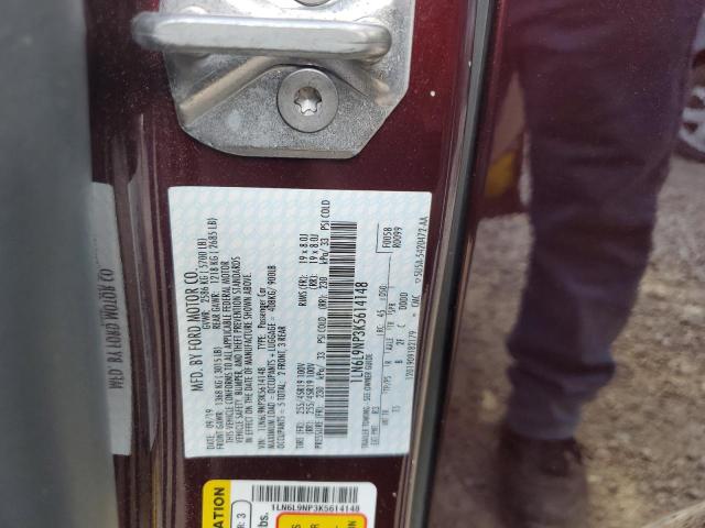 1LN6L9NP3K5614148 - 2019 LINCOLN CONTINENTAL RESERVE MAROON photo 12