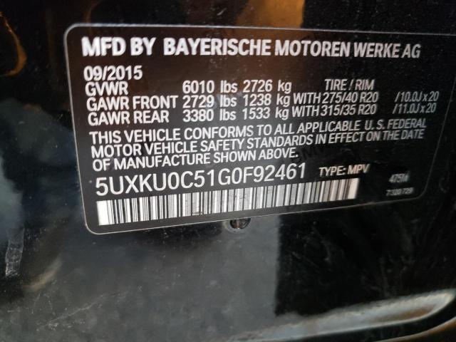 5UXKU0C51G0F92461 - 2016 BMW X6 SDRIVE35I BLACK photo 12