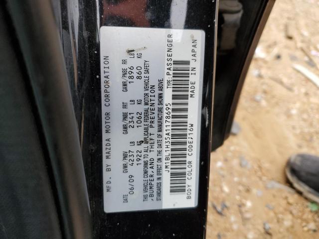 JM1BL1H35A1178695 - 2010 MAZDA SPEED 3 შავი ფოტო 12