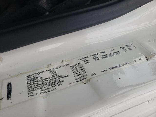 1FUJHHDR3LLKV8240 - 2020 FREIGHTLINER CASCADIA 1 თეთრი ფოტო 10