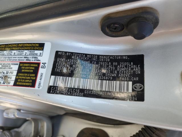 4T1BK36B29U326879 - 2009 TOYOTA AVALON XL ვერცხლისფერი ფოტო 12