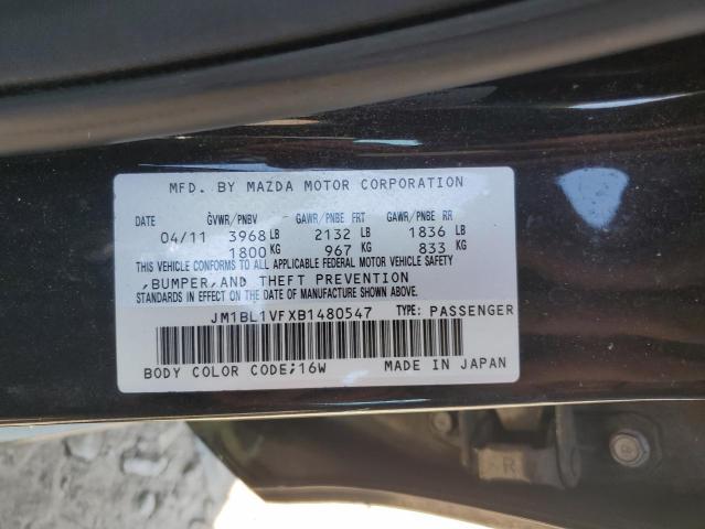 JM1BL1VFXB1480547 - 2011 MAZDA 3 I BLACK photo 12