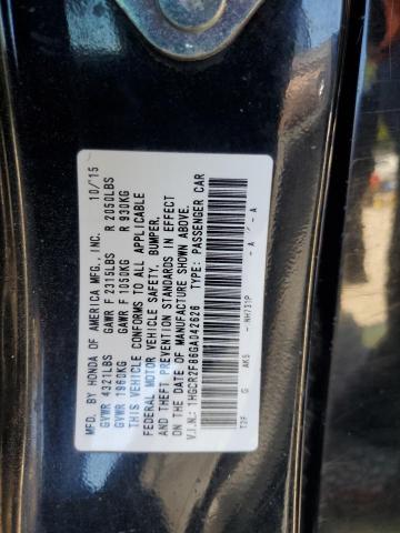 1HGCR2F86GA042626 - 2016 HONDA ACCORD EXL BLACK photo 12