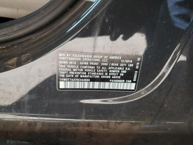 1VWDT7A37HC042800 - 2017 VOLKSWAGEN PASSAT R-LINE Grau Foto 12