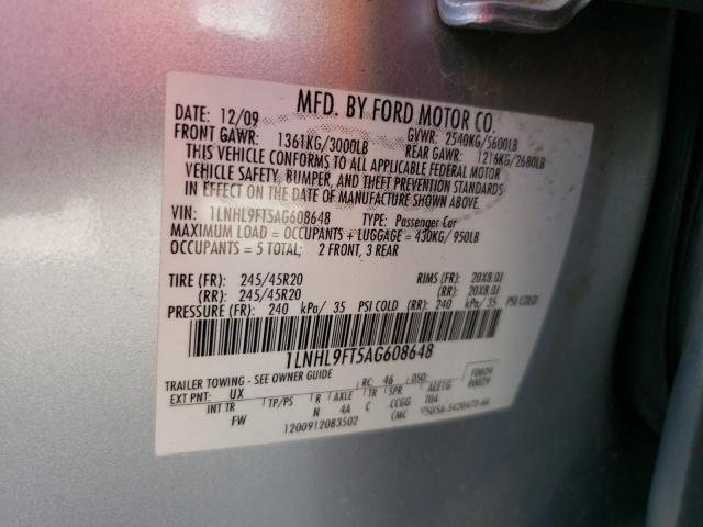 1LNHL9FT5AG608648 - 2010 LINCOLN MKS SILVER photo 12