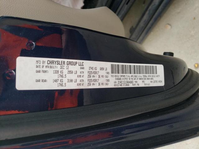 2C4RC1CG1DR646883 - 2013 CHRYSLER TOWN & COU TOURING L BLUE photo 13