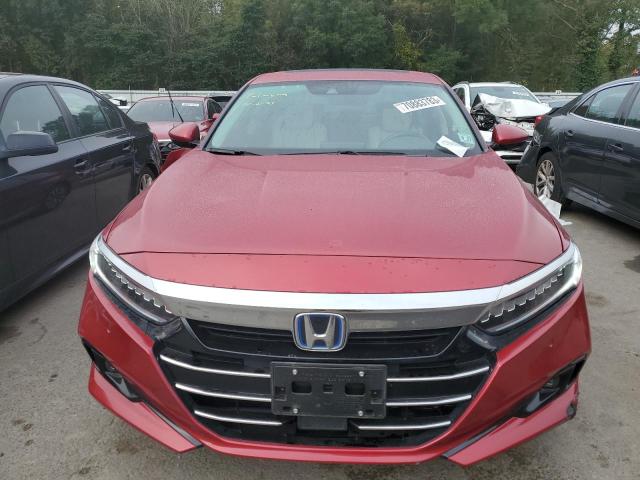 1HGCV3F52NA014987 - 2022 HONDA ACCORD HYBRID EXL RED photo 5