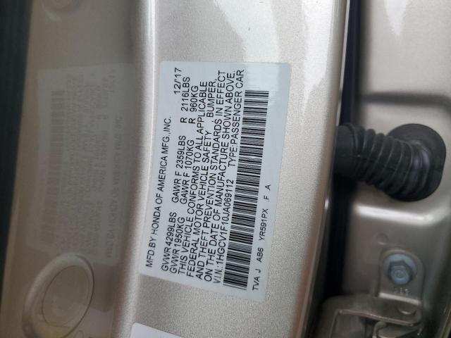 1HGCV1F10JA069112 - 2018 HONDA ACCORD LX BEIGE photo 12