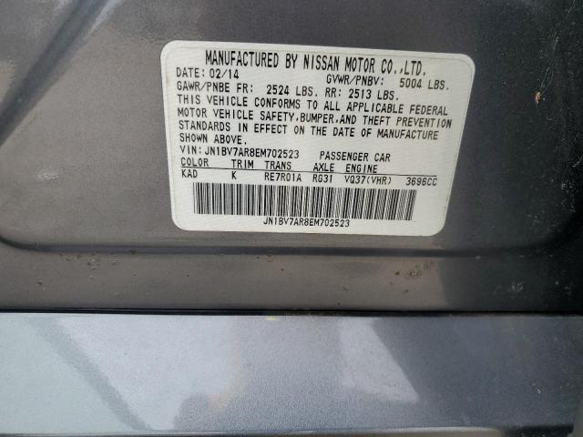 JN1BV7AR8EM702523 - 2014 INFINITI Q50 BASE GRAY photo 12