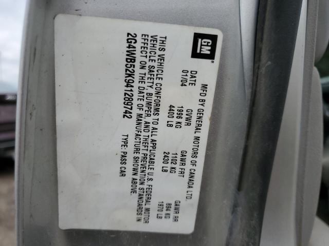 2G4WB52K941289742 - 2004 BUICK REGAL LS 银色 照片 12