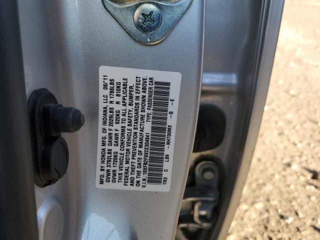 19XFB2F9XCE304941 - 2012 HONDA CIVIC EXL SILVER photo 12