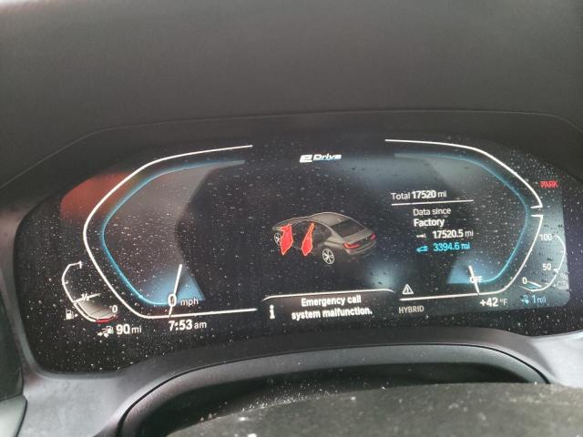 3MW5P9J0XM8C00526 - 2021 BMW 330XE Czarny zdjęcie 9