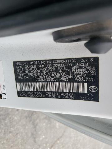 JTDBU4EE8DJ114983 - 2013 TOYOTA COROLLA BASE WHITE photo 13