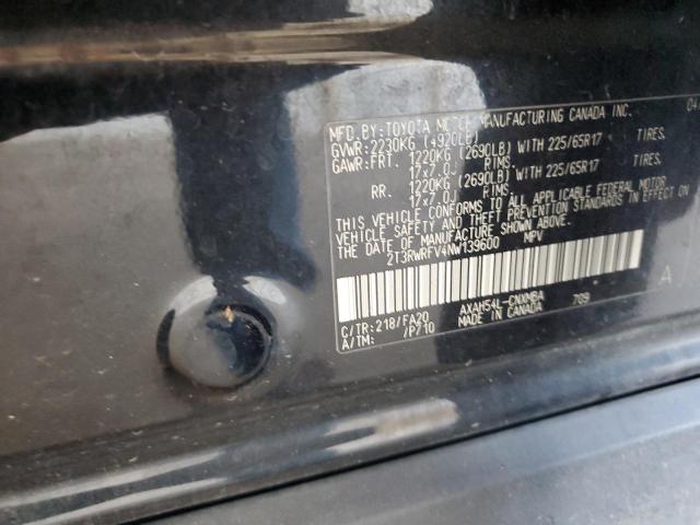 2T3RWRFV4NW139600 - 2022 TOYOTA RAV4 XLE BLACK photo 13