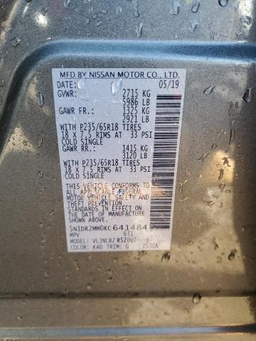 5N1DR2MM0KC641484 - 2019 NISSAN PATHFINDER S 灰色 照片 12