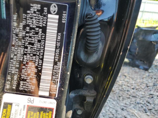 4T4BF1FK9CR265147 - 2012 TOYOTA CAMRY BASE BLACK photo 13