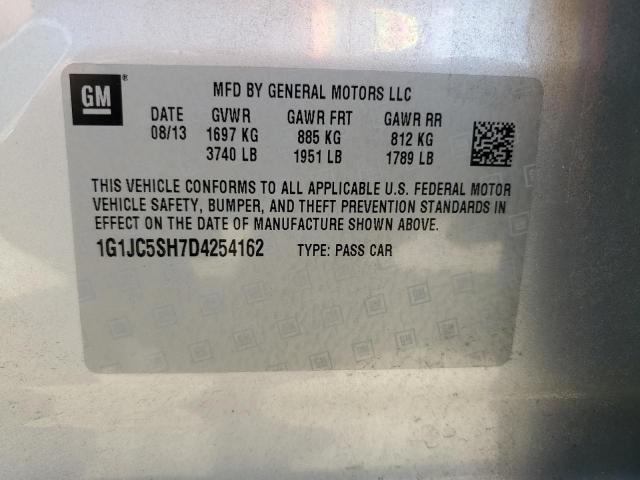 1G1JC5SH7D4254162 - 2013 CHEVROLET SONIC LT 银色 照片 13