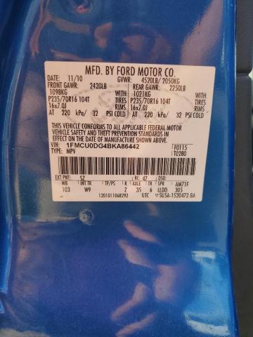 1FMCU0DG4BKA86442 - 2011 FORD ESCAPE XLT 蓝色 照片 13