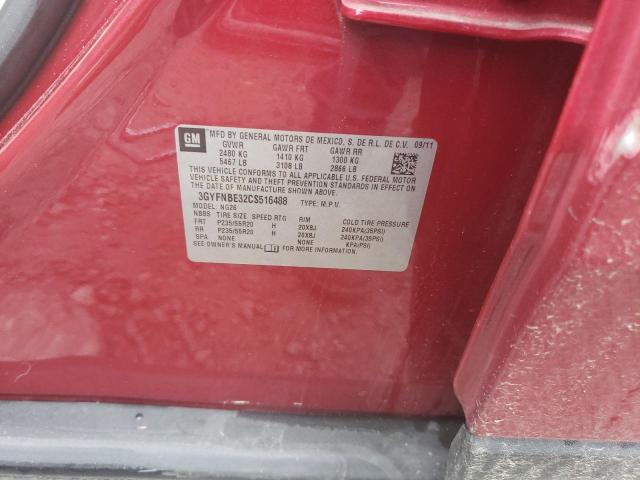 3GYFNBE32CS516488 - 2012 CADILLAC SRX PERFORMANCE COLLECTION Қызыл фото 12