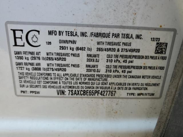 7SAXCBE65PF427767 - 2023 TESLA MODEL X PINK photo 14