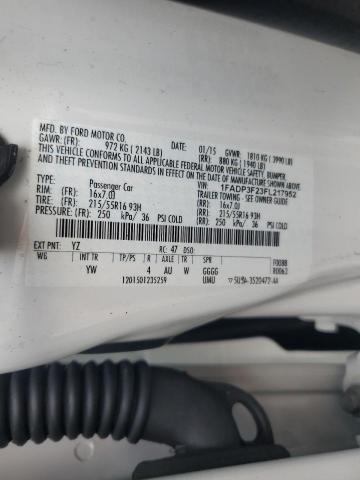 1FADP3F23FL217952 - 2015 FORD FOCUS SE WHITE photo 12