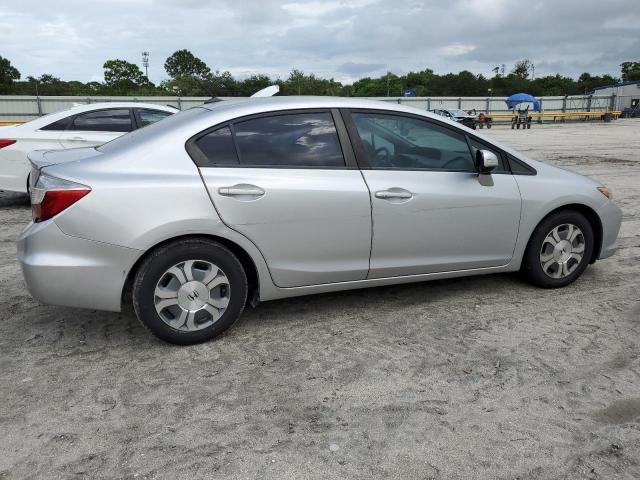 JHMFB4F31CS001596 - 2012 HONDA CIVIC HYBRID L SILVER photo 3