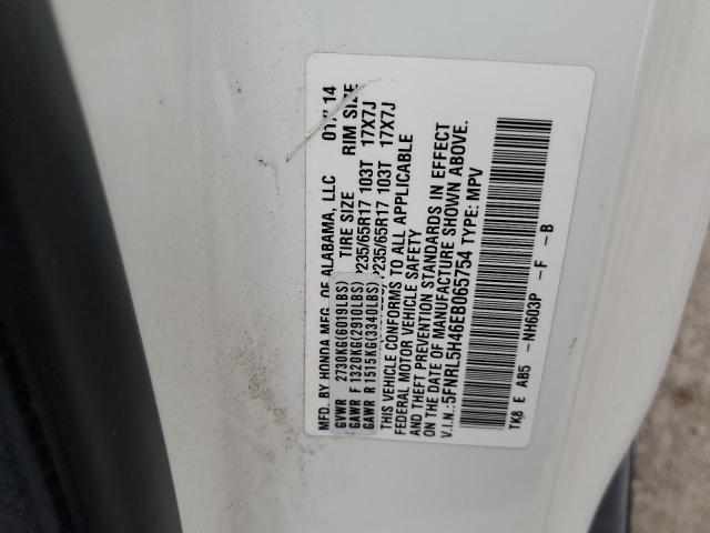 5FNRL5H46EB065754 - 2014 HONDA ODYSSEY EX WHITE photo 13