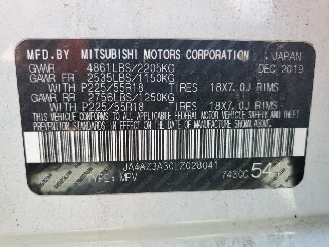 JA4AZ3A30LZ028041 - 2020 MITSUBISHI OUTLANDER SE თეთრი ფოტო 13