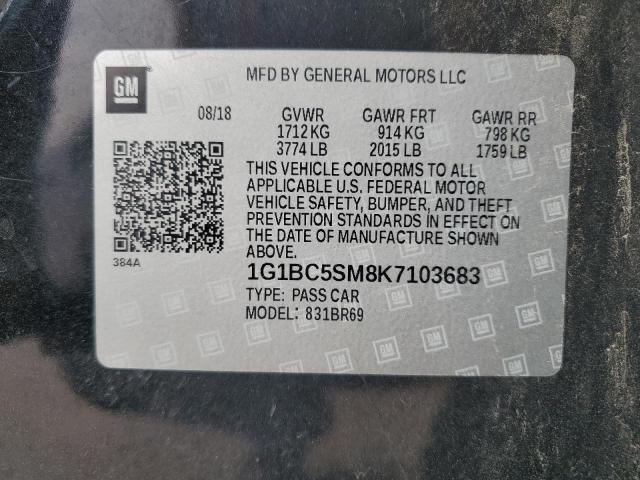 1G1BC5SM8K7103683 - 2019 CHEVROLET CRUZE LS 黑色 照片 12