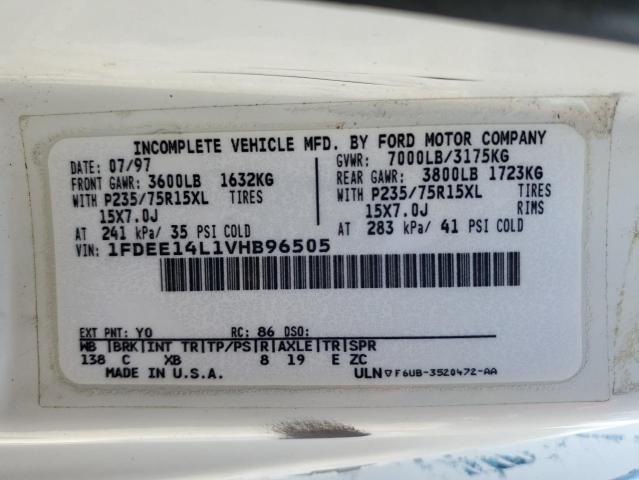 1FDEE14L1VHB96505 - 1997 FORD ECONOLINE E150 VAN TWO TONE photo 13