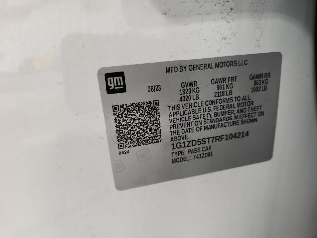 1G1ZD5ST7RF104214 - 2024 CHEVROLET MALIBU LT 白色 照片 13