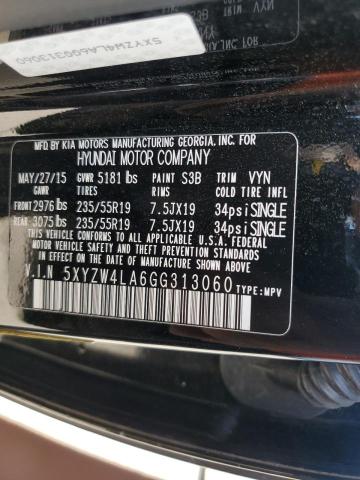 5XYZW4LA6GG313060 - 2016 HYUNDAI SANTA FE SPORT BLACK photo 12