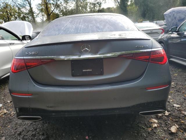 W1K6G7GB1NA141754 - 2022 MERCEDES-BENZ S 580 4MATIC GRAY photo 6