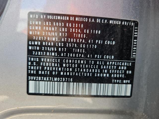 3VV2B7AX7LM029716 - 2020 VOLKSWAGEN TIGUAN SE ვერცხლისფერი ფოტო 13