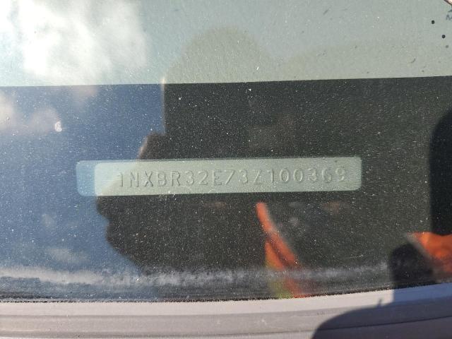 1NXBR32E73Z100369 - 2003 TOYOTA COROLLA CE SILVER photo 12