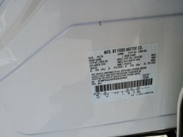 2FMPK4J95RBB26892 - 2024 FORD EDGE SEL Ақ фото 13