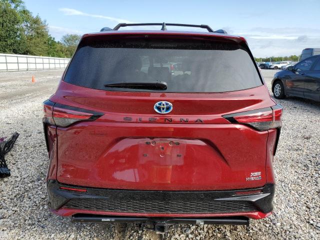 5TDXRKEC0NS080956 - 2022 TOYOTA SIENNA XSE RED photo 6