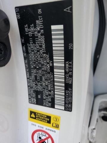 5TDBK3EH7CS163877 - 2012 TOYOTA HIGHLANDER BASE Белый фото 12