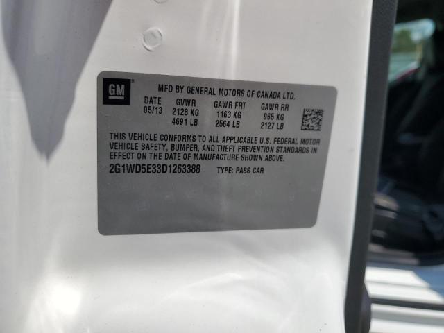 2G1WD5E33D1263388 - 2013 CHEVROLET IMPALA POLICE WHITE photo 12