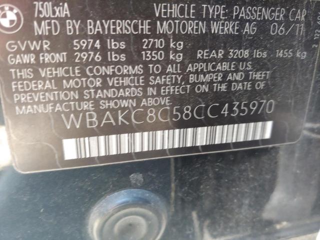WBAKC8C58CC435970 - 2012 BMW 750 LXI GRAY photo 10