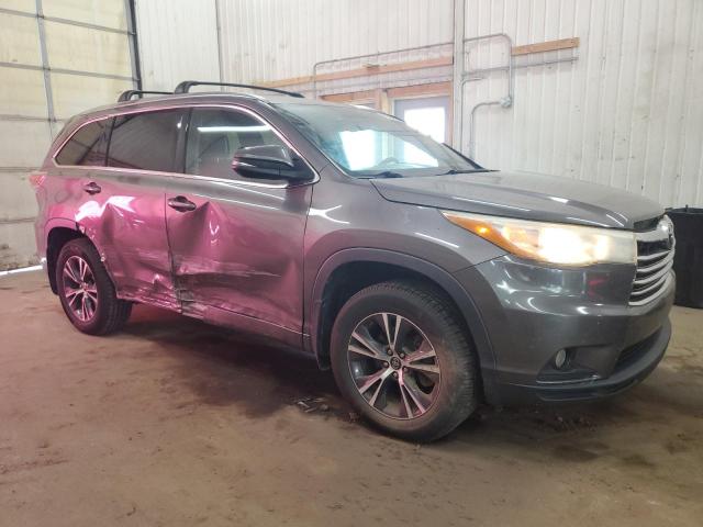 5TDJKRFH0GS295205 - 2016 TOYOTA HIGHLANDER XLE GRAY photo 4