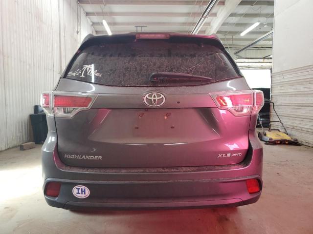 5TDJKRFH0GS295205 - 2016 TOYOTA HIGHLANDER XLE GRAY photo 6