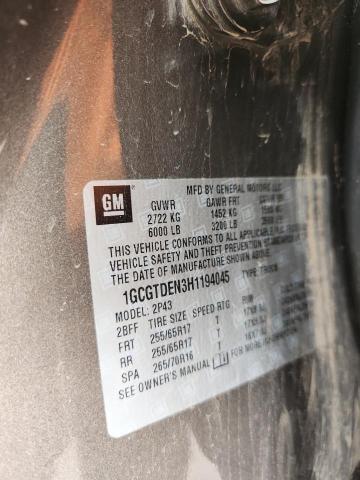 1GCGTDEN3H1194045 - 2017 CHEVROLET COLORADO Z71 GRAY photo 13