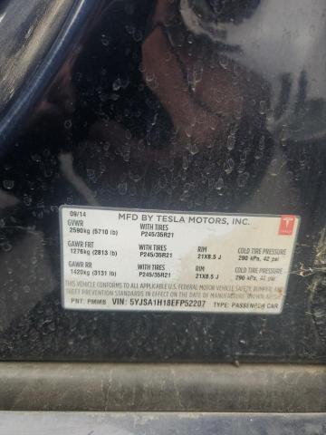 5YJSA1H18EFP52207 - 2014 TESLA MODEL S ლურჯი ფოტო 12