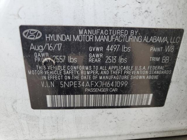 5NPE34AFXJH641099 - 2018 HYUNDAI SONATA SPORT WHITE photo 13