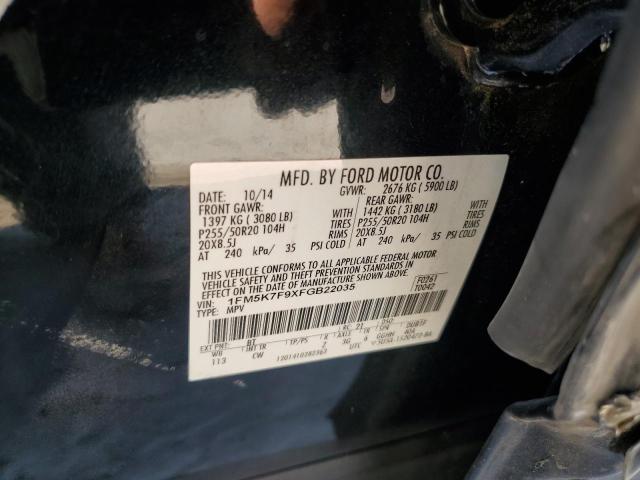 1FM5K7F9XFGB22035 - 2015 FORD EXPLORER LIMITED GREEN photo 13