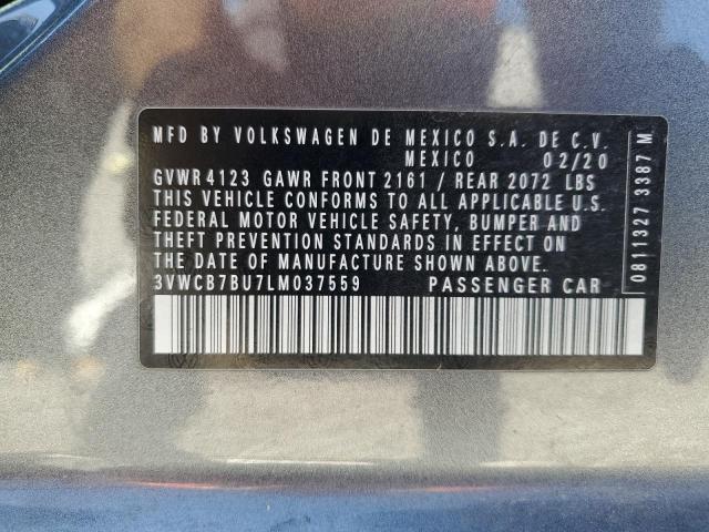 3VWCB7BU7LM037559 - 2020 VOLKSWAGEN JETTA S GRAY photo 12
