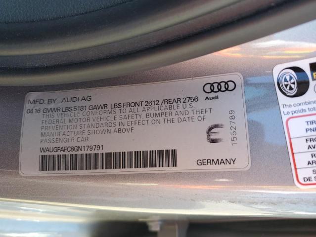 WAUGFAFC8GN179791 - 2016 AUDI A6 PREMIUM PLUS SILVER photo 13