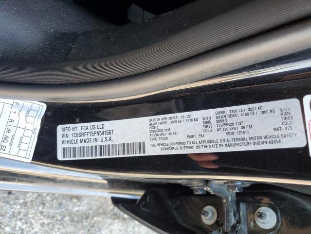 1C6SRFFT5PN541567 - 2023 RAM 1500 BIG HORN/LONE STAR BLACK photo 12